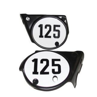 1974-75 Suzuki TM125 Complete Side Panel Set w/Graphics (75 font)